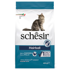Schesir Cat Hairball ШЕЗІР ДЛЯ ВИВЕДЕННЯ ШЕРСТІ сухий монопротеїновий корм для котів з довгою шерстю , 0.4 кг.