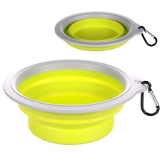 Flamingo Travel Bowl Bubo ФЛАМІНГО БУБО складана миска з карабіном для собак та котів , 0.625 л., Зелений – сірий л., 18х17х6,2 см см.