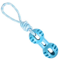 Flamingo Rudo Dumbbell With Rope ФЛАМИНГО РУДО ГАНТЕЛЬ С веревкой игрушка для собак, 6,5х6,5х34,5 см см., голубой см.