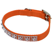 Coastal Jeweled КОСТАЛ ошейник со стразами для собак, Апельсиновый см., 1x30 см см. Coastal Jeweled