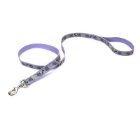 Coastal Lazer Brite Reflective Leash КОСТАЛ ЛАЗЕР БРАЙТ светоотражающий поводок для собак, 1.6смХ1.2м, Лапая кость фиолетовый см., 1,6см х 1,2м см.