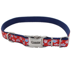 Coastal Pet Attire Ribbon КОСТАЛ РІББОН нашийник для собак, 2.5х46-66см , Червоний з лапками см., 2,5 х 46-66 см см.