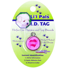 Coastal Li`l Pals ID Tag КОСТАЛ ЛІТТЛ ПЕЛС брелок для адреси до нашийника для собак та котів , Серця рожевий см.