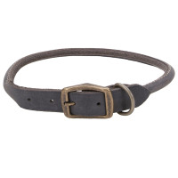 Coastal Circle-T Round Dog Collar КОСТАЛ СЕРКЛ-Т круглый кожаный ошейник для собак, 1.6х60см, Серый см.