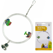 Flamingo Cage Hanger Swing ФЛАМІНГО ГОЙДАЛКА КРУГЛА з дзвіночком іграшка для птахів , 11 см см.