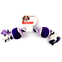 Flamingo Cotton Rope Duotennis ФЛАМИНГО КАНАТ С ДВУМИ МЯЧАМИ игрушка для собак