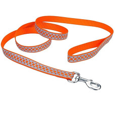 Coastal Lazer Brite Reflective Leash КОСТАЛ ЛАЗЕР БРАЙТ світловідбивний повідець для собак, 1.6смХ1.2м , Помаранчеві точки см., 1,6 см х 1,2 м см.