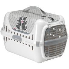 Moderna Trendy Runner Cats In Love МОДЕРНА ЗАКОХАНІ КОТИ переноска для котів, пластикові двері , Білий см., 50(Д) х 32(Ш) х 34,5(В) см см.