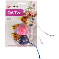 Flamingo Mohaire Mouse ФЛАМИНГО шерстяная мышь игрушка с кошачьей мятой для кошек, 3,5x4x16 см см.