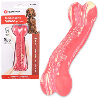 Flamingo Rubber Saveo Curved Bone Beef ФЛАМІНГО САВЕО ВИГНУТА КІСТКА жувальна іграшка для собак, смак яловичини , 10,5х3,5 см см.