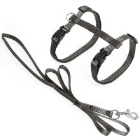 Flamingo Cat Harness and Leash Ziggi ФЛАМИНГО ЗИГИ шлейка и поводок для кошек , Серо-коричневый см.