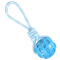 Flamingo Rudo Ball With Rope ФЛАМІНГО РУДО М’ЯЧ З МОТУЗКОЮ іграшка для собак , 7,5х7,5х26,3 см см., Блакитний см.