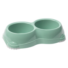 Moderna Double Smarty Bowl Small МОДЕРНА СМАРТІ подвійна миска для собак і котів, 2х330мл , Cвітло зелений см., 0.33 л., 26.1(Д) x 14.4(Ш) x 5.7(В) см см.