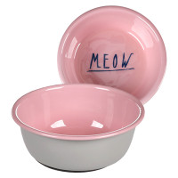 Flamingo Nell Round ФЛАМИНГО НЕЛЛ КРУГЛАЯ эмалированная миска для кошек, 0.25 л., розовый - серый л.