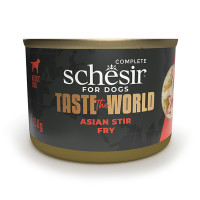 Schesir Taste the World Asian Stir Fry ШЕЗИР КУРКА ПО-АЗИЙСКИ в бульоне натуральные консервы для собак, влажный корм, банка 150г 0.15 кг.