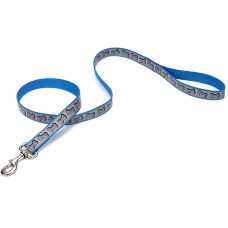 Coastal Lazer Brite Reflective Leash КОСТАЛ ЛАЗЕР БРАЙТ світловідбивний повідець для собак, 1.6смХ1.2м , Бірюзовий з кісточками см., 1,6 см х 1,2 м см.