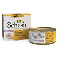 Schesir Tuna with Mango ШЕЗІР ТУНЕЦЬ З МАНГО в бульйоні натуральні консерви для котів, вологий корм, банка 75г , 0.075 кг.