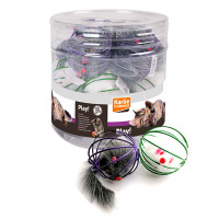 Flamingo Wire Ball With Mouse ФЛАМІНГО МИША В МЕТАЛЕВІЙ КУЛІ іграшка для котів , 6 см см.