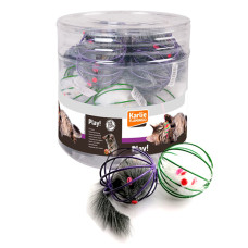 Flamingo Wire Ball With Mouse ФЛАМІНГО МИША В МЕТАЛЕВІЙ КУЛІ іграшка для котів , 6 см см.