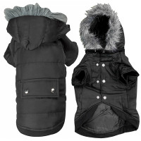 Flamingo Polar Black ФЛАМІНГО КУРТКА З КАПЮШОНОМ одяг для собак , 42 см см.