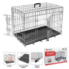 Flamingo Wire Cage Keo Silver ФЛАМІНГО КЕО СІЛЬВЕР КЛІТКА 2-х дверна для собак , 77х47х54 см см.