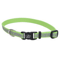 Coastal Lazer Brite Reflective Collar КОСТАЛ ЛАЗЕР БРАЙТ световозвращающий ошейник для собак, 1х20-30см, лайм см., 1 х 20-30 см см.