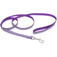 Coastal Lazer Brite Reflective Leash КОСТАЛ ЛАЗЕР БРАЙТ светоотражающий поводок для собак, 1.6смХ1.2м, Фиолетовая ромашка см., 1,6см х 1,2м см.