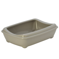 Moderna Arist-O-Tray Large МОДЕРНАЯ АРИСТ-О-ТРЕЙ ЛАДЖ туалет с бортиком лоток для кошек, 50х38х14см, Теплый серый см., 50(Д) х 38(Ш) х 14(В) см. см.