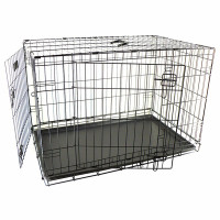 Flamingo Wire Cage Ebo Taupe ФЛАМИНГО ЭБО КЛЕТКА 2-х дверная для собак, 14.4 кг., металлокерамика кг., 109х70х77см см.
