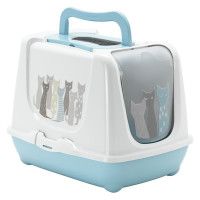 Moderna Trendy Cat Maasai МОДЕРНАЯ МАСАИ закрытый туалет для кошек, 57,4x44,8x42,7 см см., голубой см.