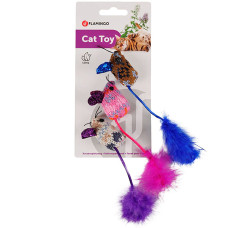 Flamingo Mohaire Mouse Glamour ФЛАМІНГО ВОВНЯНА МИША ГЛАМУР іграшка з котячою м’ятою для котів , 2,5x4х18,5 см см.