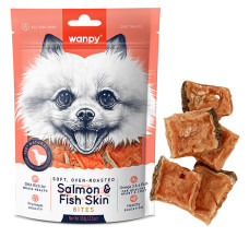 Wanpy Soft Salmon & Fish Skin Bites ВАНПІ М’ЯКІ ШМАТОЧКИ ЛОСОСЯ ласощі для собак , 0.1 кг.