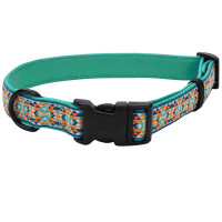 Coastal Ribbon Weave Collar КОСТАЛ РИББОН ВЕЙВ ошейник для собак, Темно-бирюзовый с косточками см., XS см., 1,6 х 20-30 см см. Coastal Ribbon Weave Collar