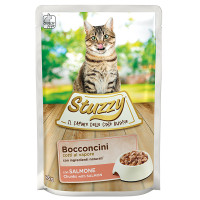 Stuzzy Cat Salmon ШТУЗИ ЛОСЬ в соусе консервы для кошек, влажный корм, пауч 85г 0.085 кг.