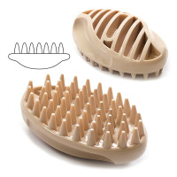DoggyMan Rubber Brush ДОГГІМЕН СИЛІКОНОВА ЩІТКА для собак і котів з короткою шерстю , 6.5 (Ш) х 10.5 (Д) х 3.5 (В) см см., Бежевий см.