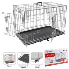 Flamingo Wire Cage Keo Silver ФЛАМІНГО КЕО СІЛЬВЕР КЛІТКА 2-х дверна для собак , 93х57х62 см см.