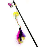 Flamingo Dangler Frizz Ball&amp;Feathers ФЛАМИНГО игрушка для кошек, удочка дразнилка с мячом и перьями, длина 50 см.
