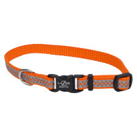 Coastal Lazer Brite Reflective Collar КОСТАЛ ЛАЗЕР БРАЙТ световозвращающий ошейник для собак, 1х20-30см, Оранжевые точки см., 1 х 20-30 см см.