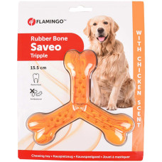 Flamingo Rubber Flexo Saveo Triple Bone Chicken ФЛАМІНГО САВЕО ПОТРІЙНА КІСТКА жувальна іграшка для собак, смак курки , 15,5х14 см см.