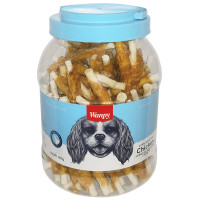 Wanpy Chicken Jerky &amp; Rawhide Twists ВАНПИ ПАЛОЧКА С ВЯЛЕНЫМ КУРКОМ лакомство для собак 0.8 кг.