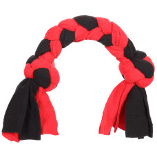Flamingo Womas Fleece Bone With Rope ФЛАМІНГО ВОМАШ МОТУЗЯНА КІСТКА З ВУЗЛАМИ іграшка для собак , L см., Червоний з чорним см., 6х53 см см.