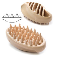 DoggyMan Rubber Brush Mini ДОГГІМЕН СИЛІКОНОВА ЩІТКА для собак і котів , 4.3 (Ш) х 7.5 (Д) х 3.5 (В) см см., Бежевий см.