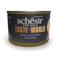 Schesir Taste the World Chicken Thai Coconut ШЕЗІР КУРКА ПО-ТАЙСЬКИ в бульйоні натуральні консерви для собак, вологий корм, банка 150г , 0.15 кг.