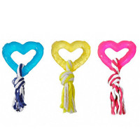 Flamingo Good4Fun Hart With Rope ФЛАМИНГО ГУД ФО ФАН СЕРДЦЕ С веревкой игрушка для собак, TPR-резина, 8 см см.