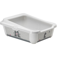 Moderna Hercules Cats in Love МОДЕРНА ЗАКОХАНІ КОТИ туалет з бортиком для котів, 51х39х19см , Білий см., 51(Д) х 39(Ш) х 19(В) см см.