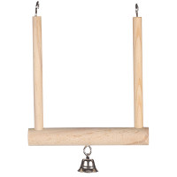 Flamingo Wooden Swing ФЛАМИНГО Качеля деревянная с колокольчиком для птиц