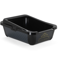 Moderna Hercules Luxurious МОДЕРНА ЛАКШЕРІЗ туалет з бортиком для котів, 51х39х19см , Чорний см., 51(Д) х 39(Ш) х 19(В) см см.
