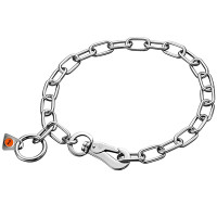 Sprenger Collar with Hook Medium Link СПРЕНГЕР НАШИЙНИК З КАРАБІНОМ для собак, середня ланка 3 мм, нержавіюча сталь , 3 мм, 55 см см., Неіржавна сталь см.
