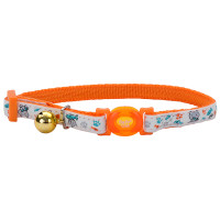 Coastal Fashion Safe Cat Collar КОСТАЛ безопасный светящийся ошейник в темноте для кошек, Оранжевый кот см., 1х20-30 см см.