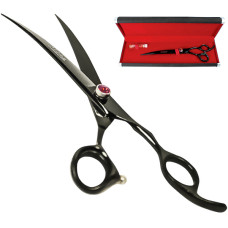 Davis Majutsu Titanium Curved ДЭВИС ПОЛУЖИТЕЛЯ ТИТАНИУМ изогнутые ножницы для стрижки собак, 8,5", 21,6 см см.